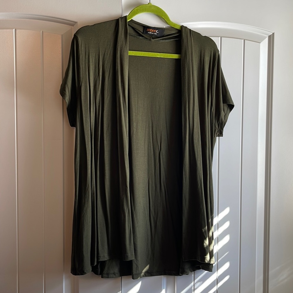 Knit cardigan short sleeve